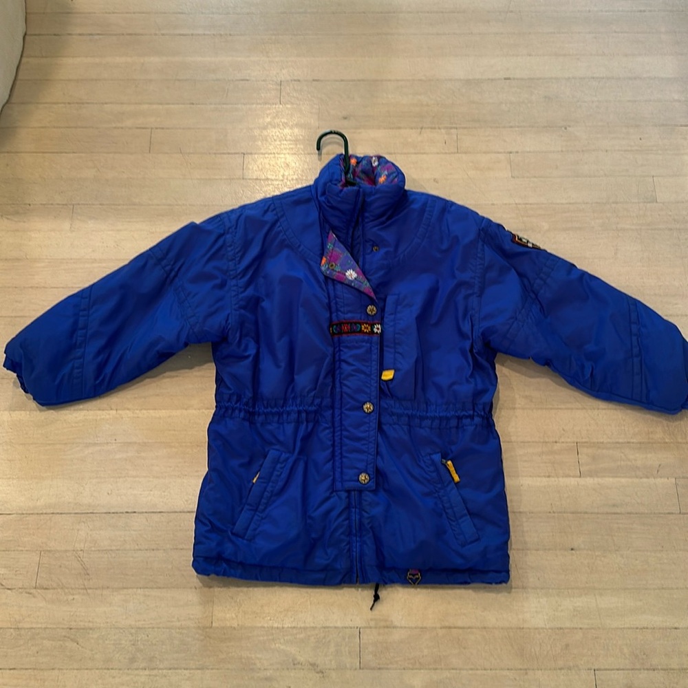 Vintage Obermeyer Ski Snow Jacket Juniors Size 10 w/ Hood and Patch